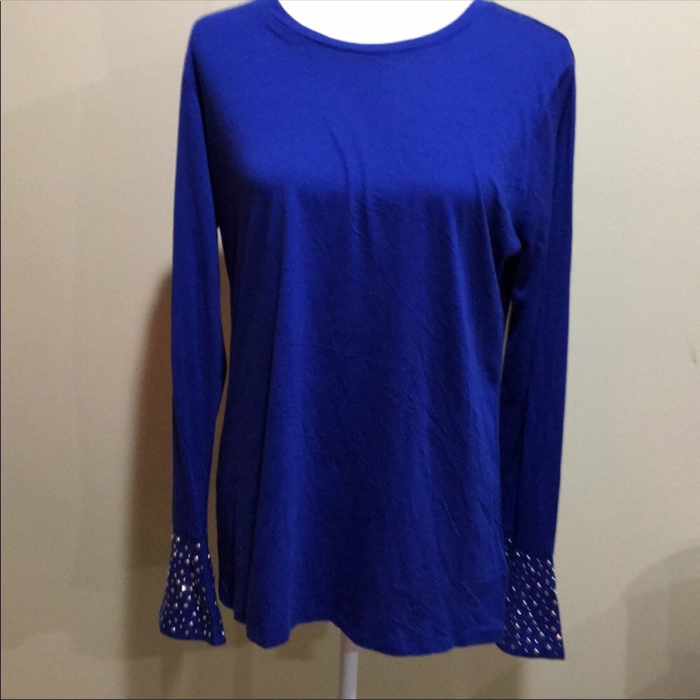 Michael Kors long sleeve tee with embellished sleeves - Picture 2 of 3